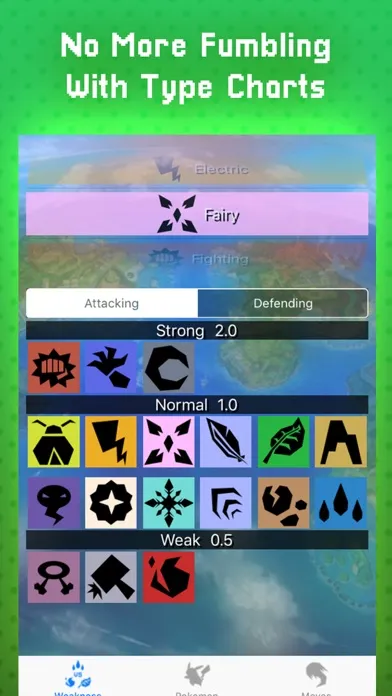 Capturas de tela do Poke Battle: Type Weakness App
