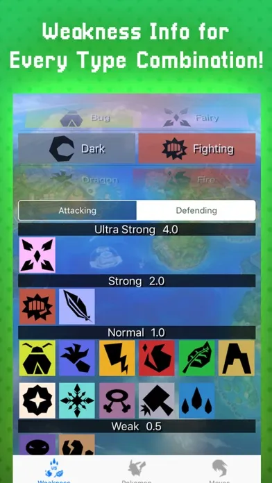 Capturas de tela do Poke Battle: Type Weakness App