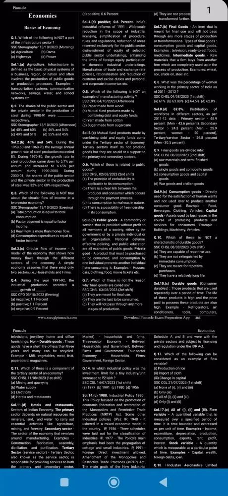 Pinnacle SSC सामान्य अध्ययन Screenshots