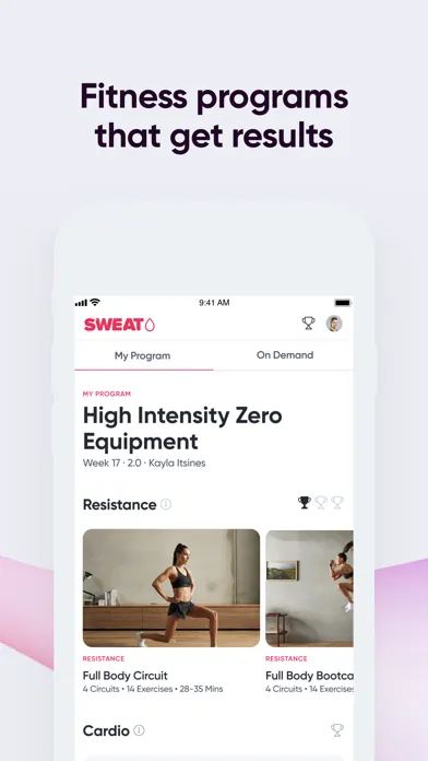 Tangkapan skrin Sweat: Fitness App For Women