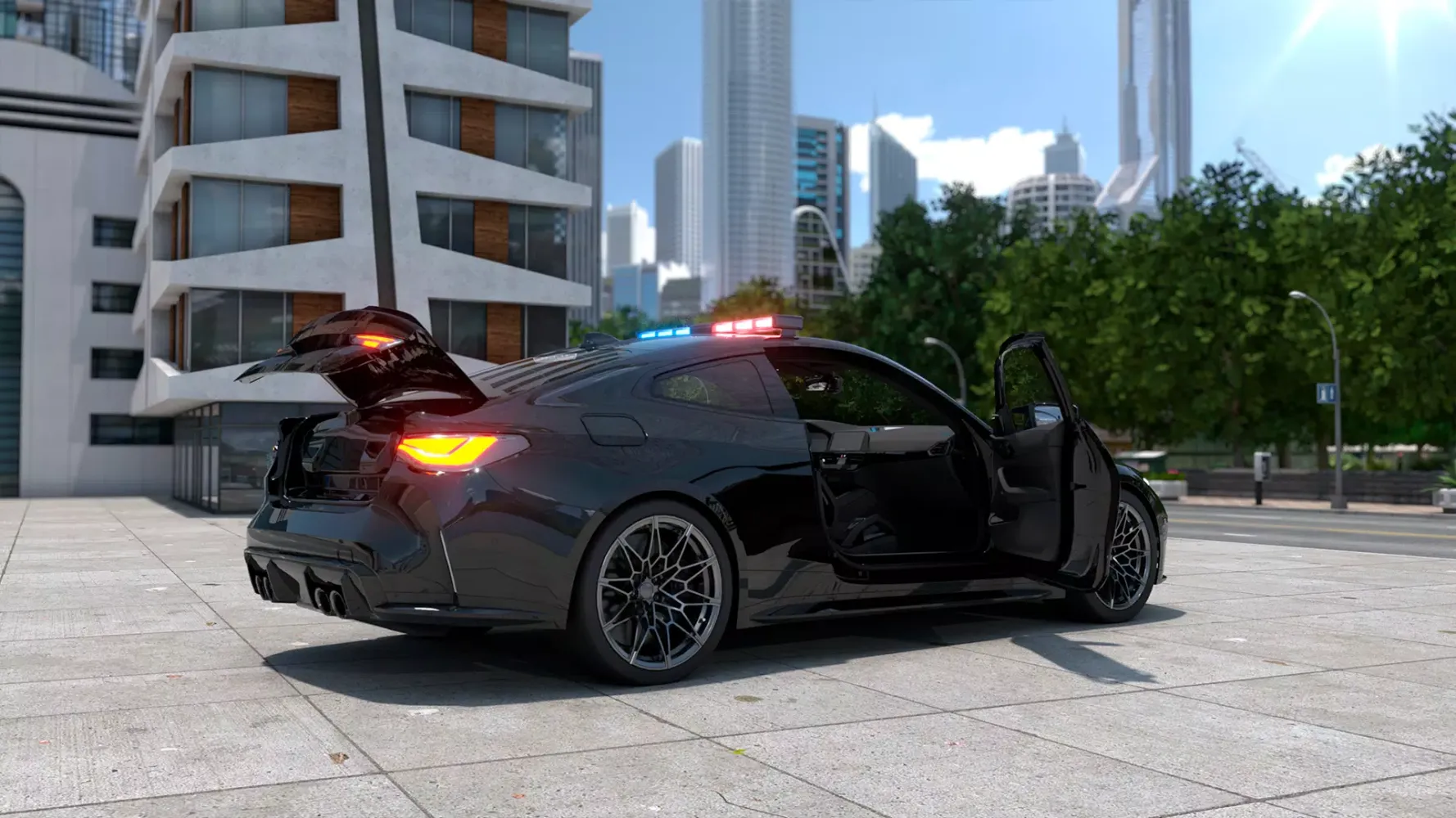 Tangkapan layar US Police Car Gangster 2023