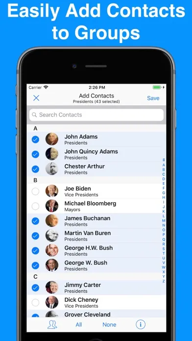 A2Z Contacts - Group Text App Screenshots