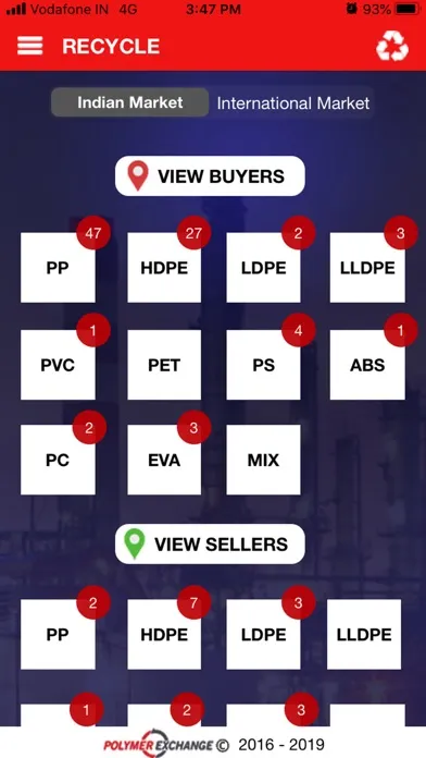 Capturas de tela do Polymer Exchange