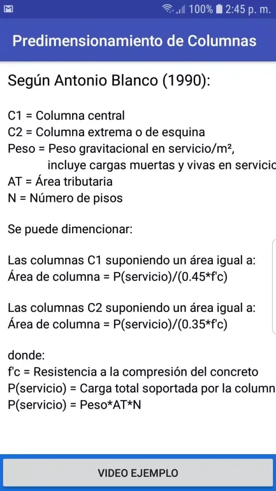 Predimensionamiento columnas Screenshots