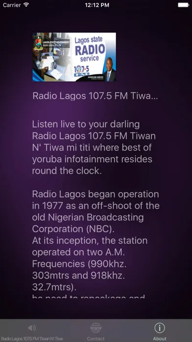 ภาพหน้าจอของ Radio Lagos 107.5 FM Tiwan N' Tiwa