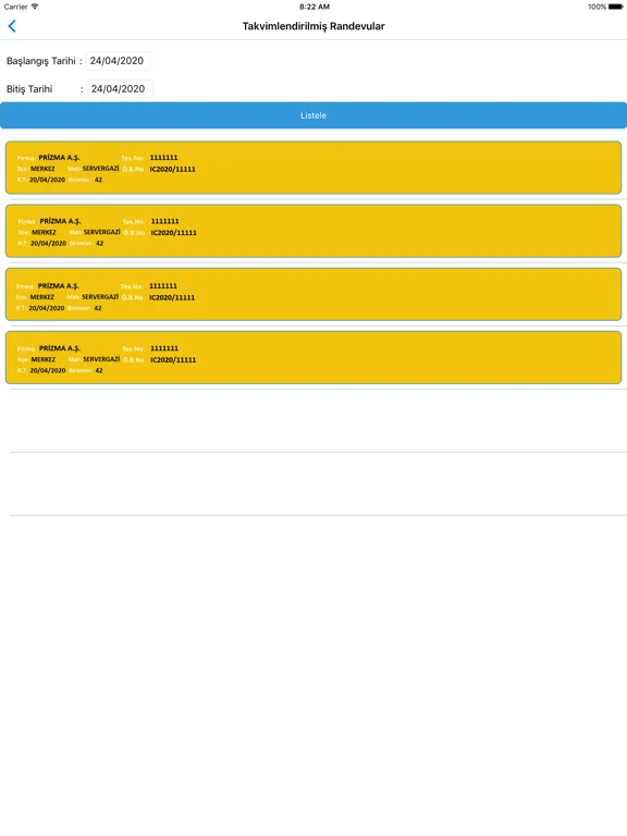 ภาพหน้าจอของ Gasline Mobil Randevu iPad 