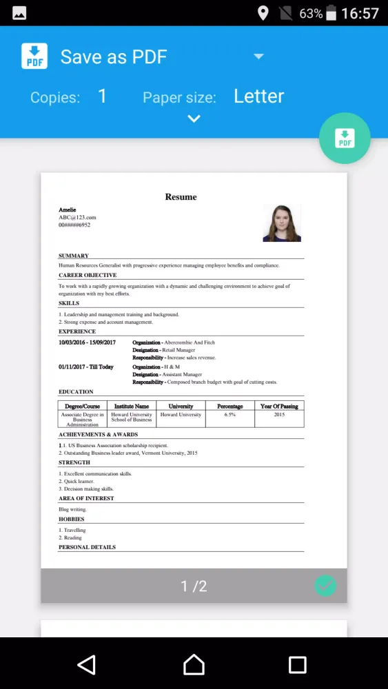 Captures d'écran de CV Maker Resume PDF Editor