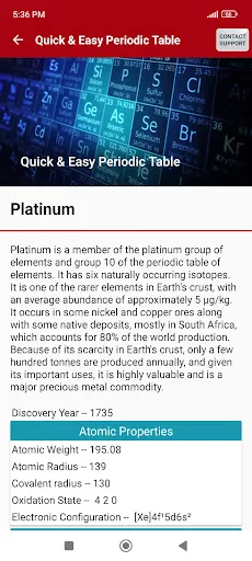 Скриншоты Easy Periodic Table