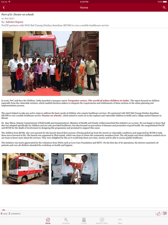 Tangkapan layar My PwC India iPad 