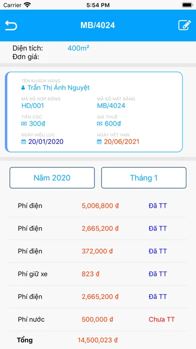 Ảnh chụp màn hình của Quản Lý Khu Trọ