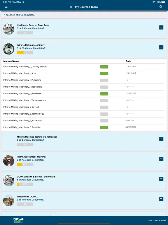 Tangkapan skrin Qconz Virtual Coach iPad 