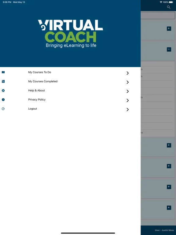 Tangkapan skrin Qconz Virtual Coach iPad 