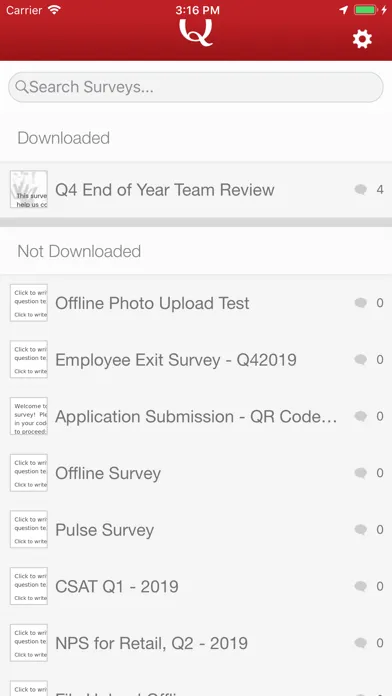 Capturas de tela do Qualtrics Surveys