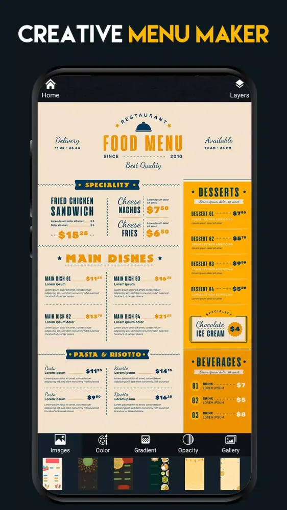 Menu Maker应用截图