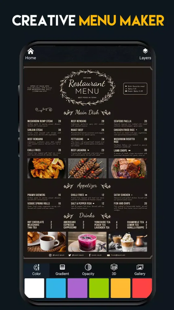 Menu Maker应用截图