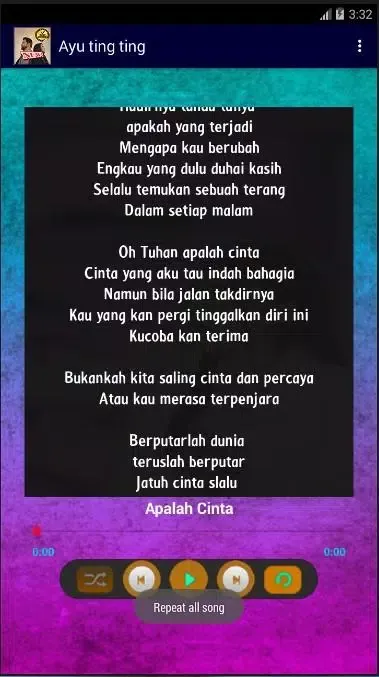 Lagu Apalah Cinta + Ayu Ting Screenshots