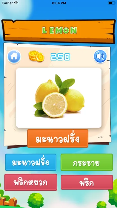 เกมทายชื่อผัก คำศัพท์และเสียง স্ক্রিনশট