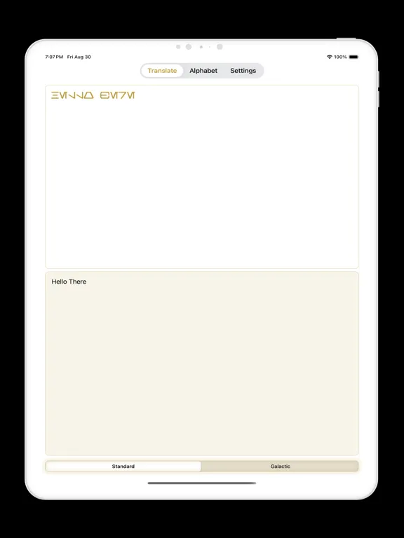ภาพหน้าจอของ Aurebesh Translator iPad 