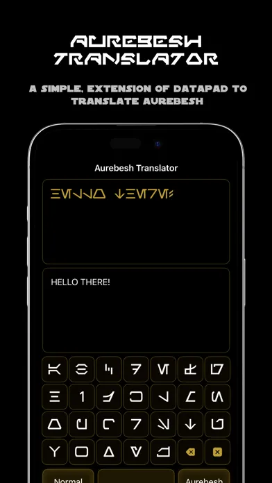 ภาพหน้าจอของ Aurebesh Translator