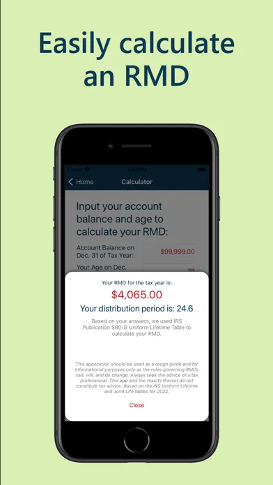 RMD Calculator স্ক্রিনশট