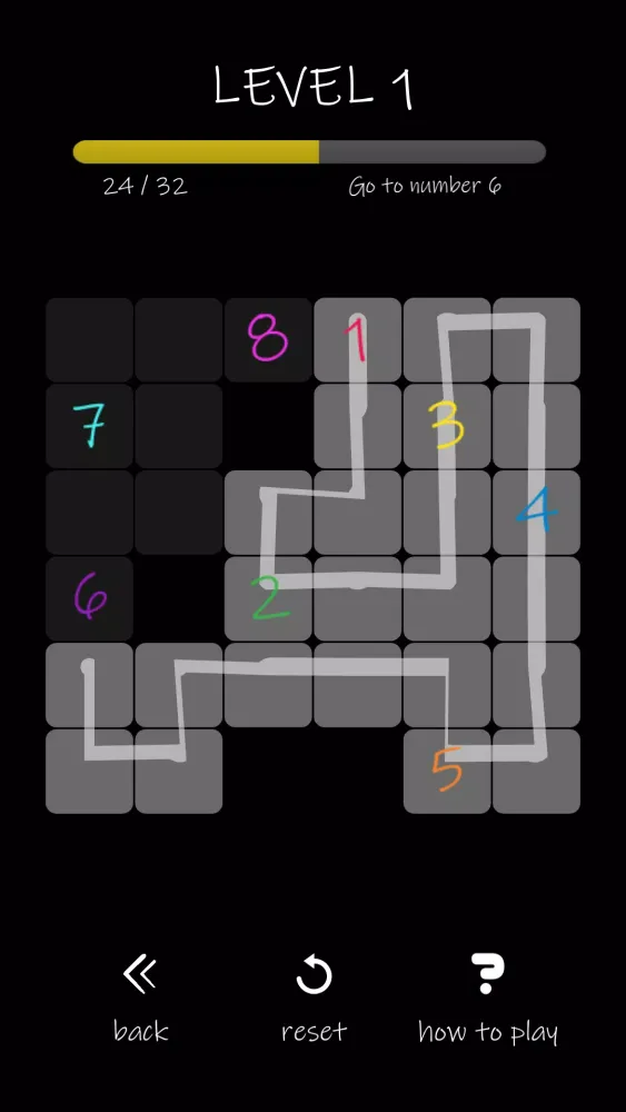 Tangkapan skrin Numberflow - one-line puzzle game