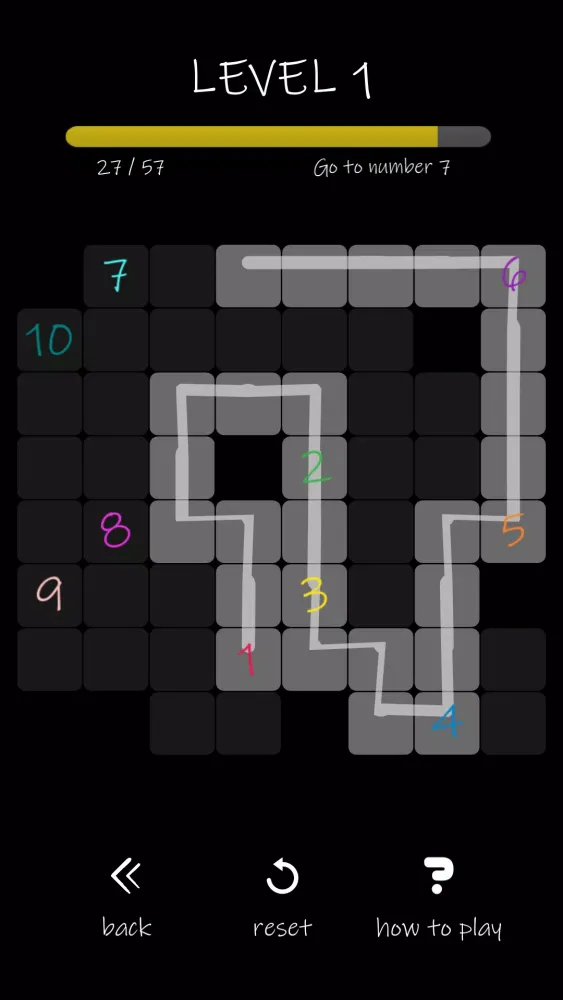 Tangkapan skrin Numberflow - one-line puzzle game