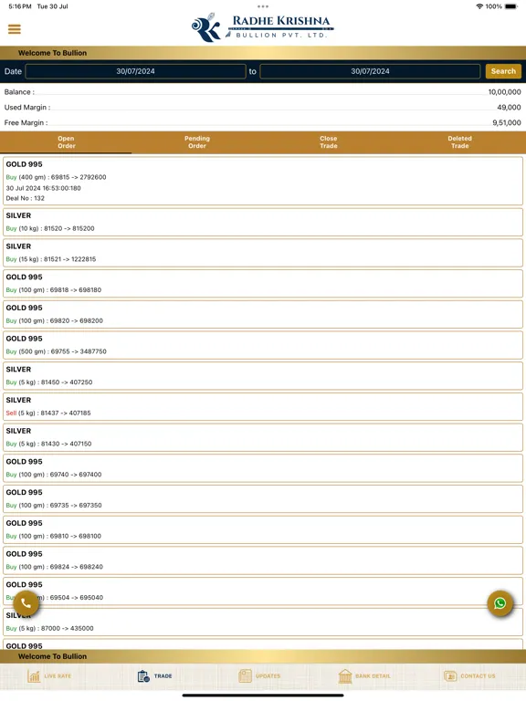Radhe Krishna Bullion iPad  स्क्रीनशॉट