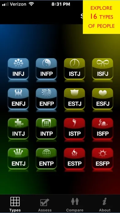 Ảnh chụp màn hình của Personality Types