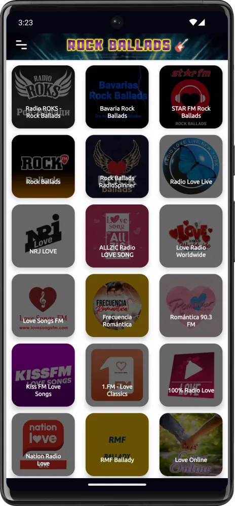 Rock Ballads Radio Screenshots