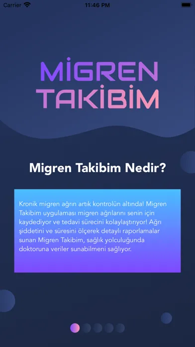 Migren Takibim Ekran Görüntüleri