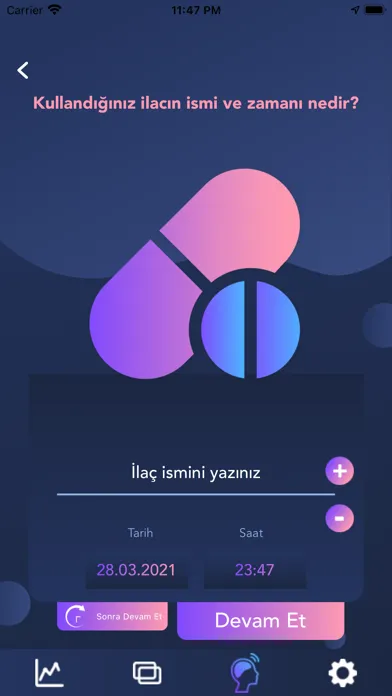 Migren Takibim Ekran Görüntüleri