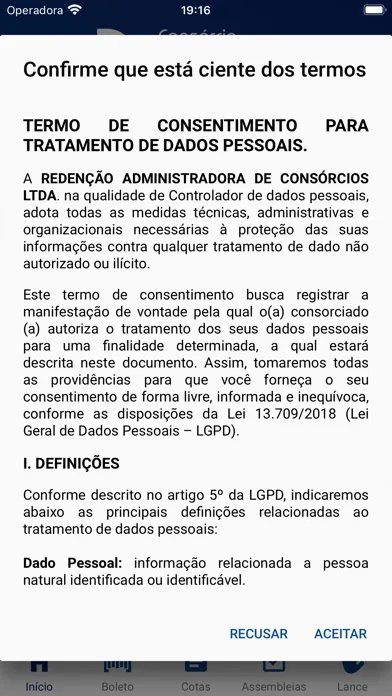 Ảnh chụp màn hình của Consórcio Redenção