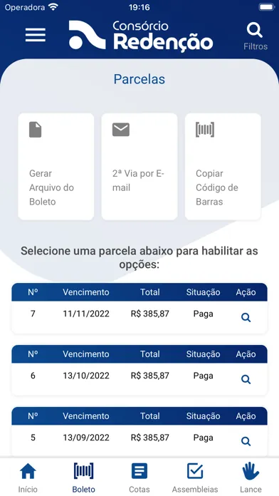 Ảnh chụp màn hình của Consórcio Redenção