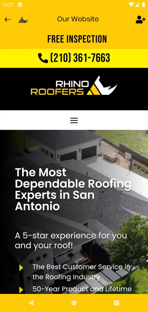 Tangkapan skrin Rhino Roofers