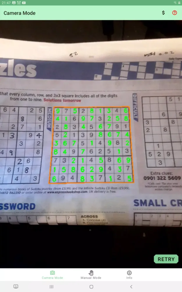 Sudoku Solver (Camera) Screenshots