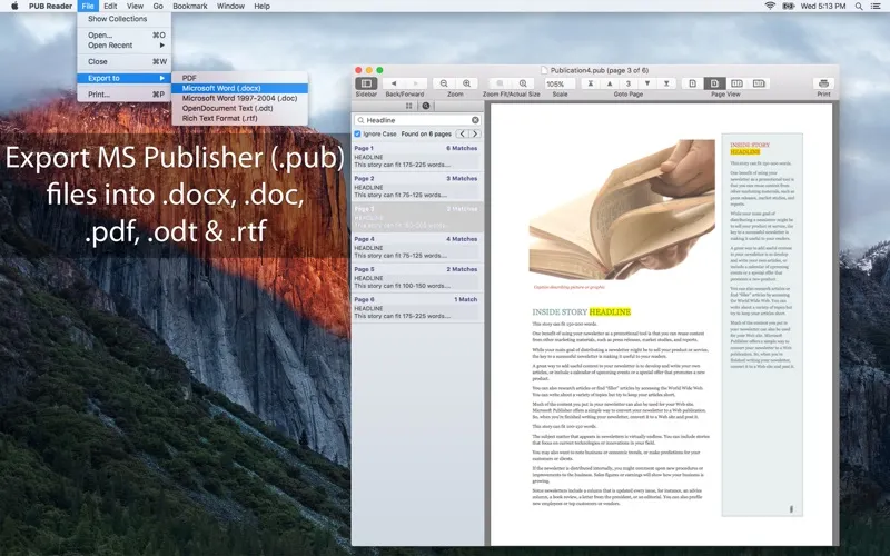 Screenshot di PUB Reader : for MS Publisher