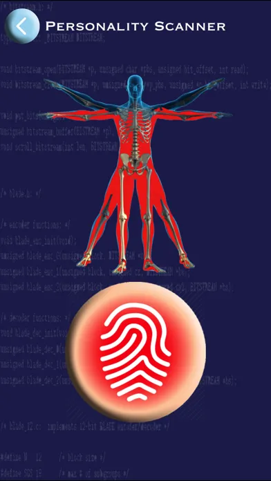 Tangkapan layar Advance Personality Scanner