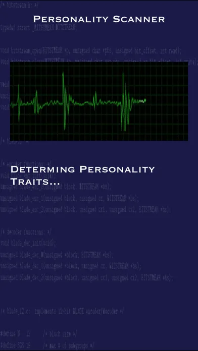 Tangkapan layar Advance Personality Scanner