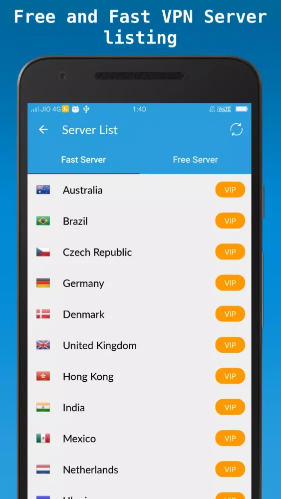 Capturas de tela do VPN Russia