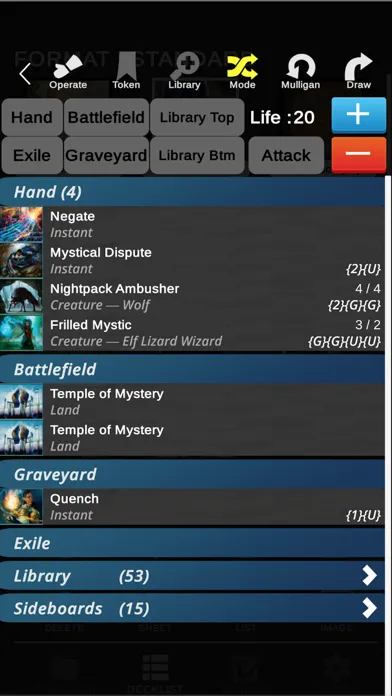 Tangkapan skrin MTG Builder