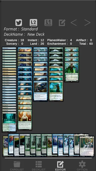 Tangkapan skrin MTG Builder