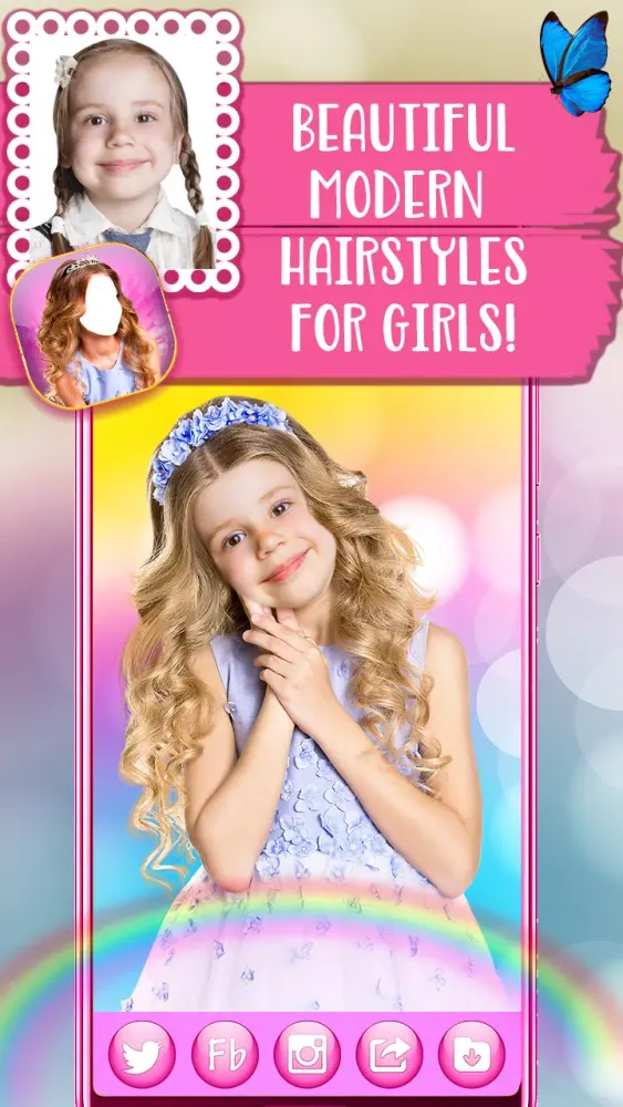 Cute Hairstyles for Girls – Hair Changer App Screenshots