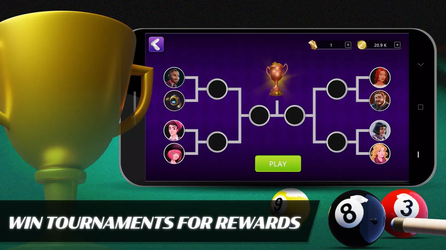 Tangkapan layar 8 Ball Billiards Offline Pool