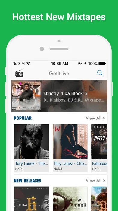 Ảnh chụp màn hình của GetItLive - rap/hiphop livemixtapes & radio