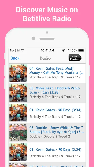 Ảnh chụp màn hình của GetItLive - rap/hiphop livemixtapes & radio