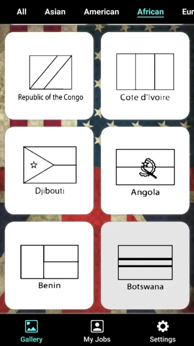 Tangkapan layar Flag Coloring Puzzle