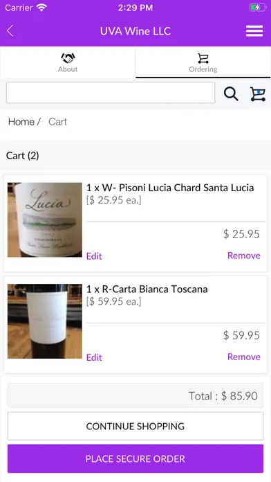 Zrzuty ekranu UVA Wine Shoppe Key West