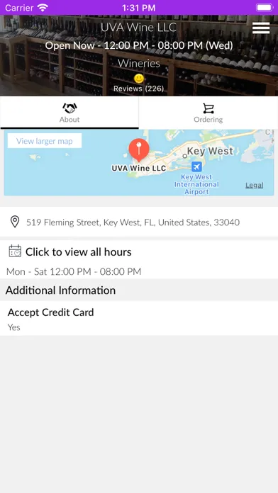 Zrzuty ekranu UVA Wine Shoppe Key West