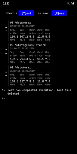 CPDT Benchmark〉Storage, memory Screenshots