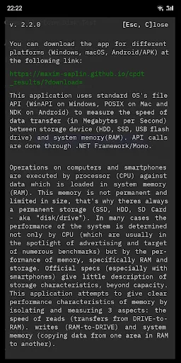 CPDT Benchmark〉Storage, memory Screenshots